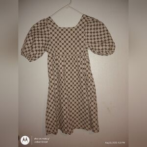 Chic Black and White Star Patterned Kids Dress